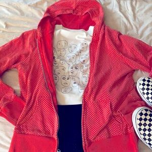 Red zip up